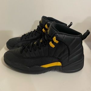 Jordan Black and Yellow Athletic Shoes
